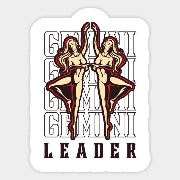 Gemini The Leader Zodiac Sign Sticker by Creativity Haven